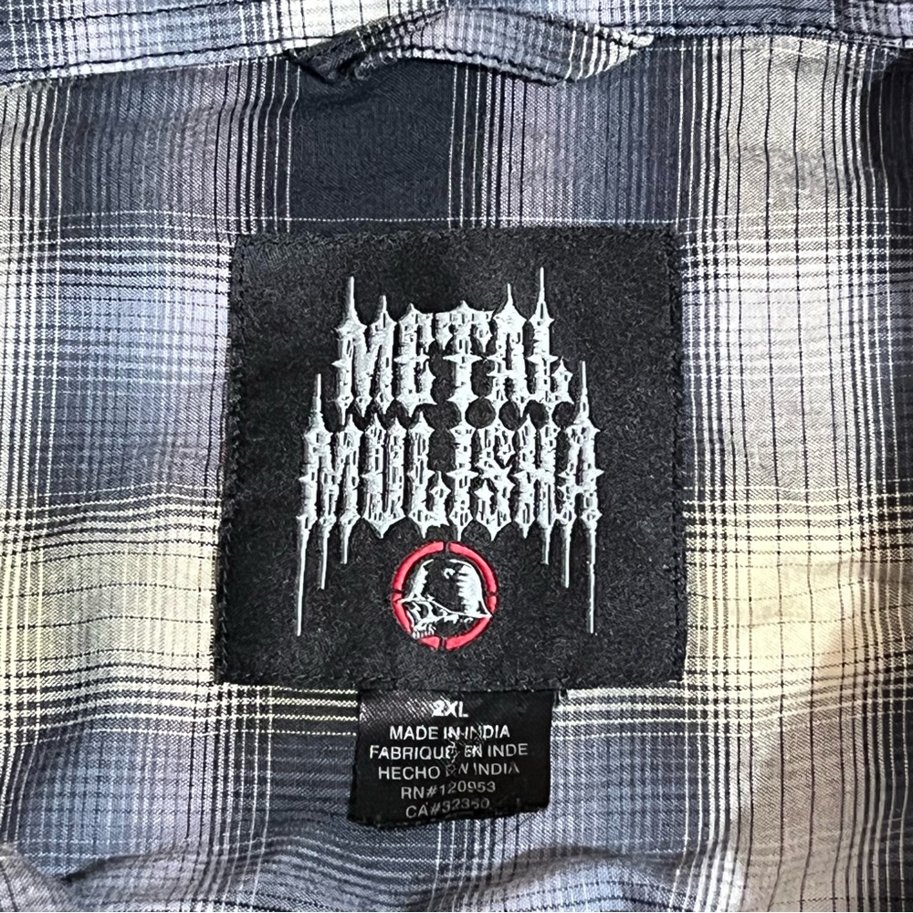 Metal Mulisha Black and Gray Plaid Shirt - Picture 3 of 6